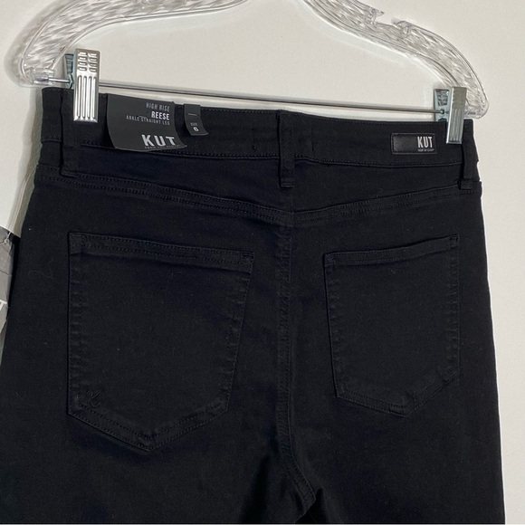 Kut From the Kloth Reese Black Button Fly High Rise Ankle Straight Leg Jeans - Picture 5 of 10